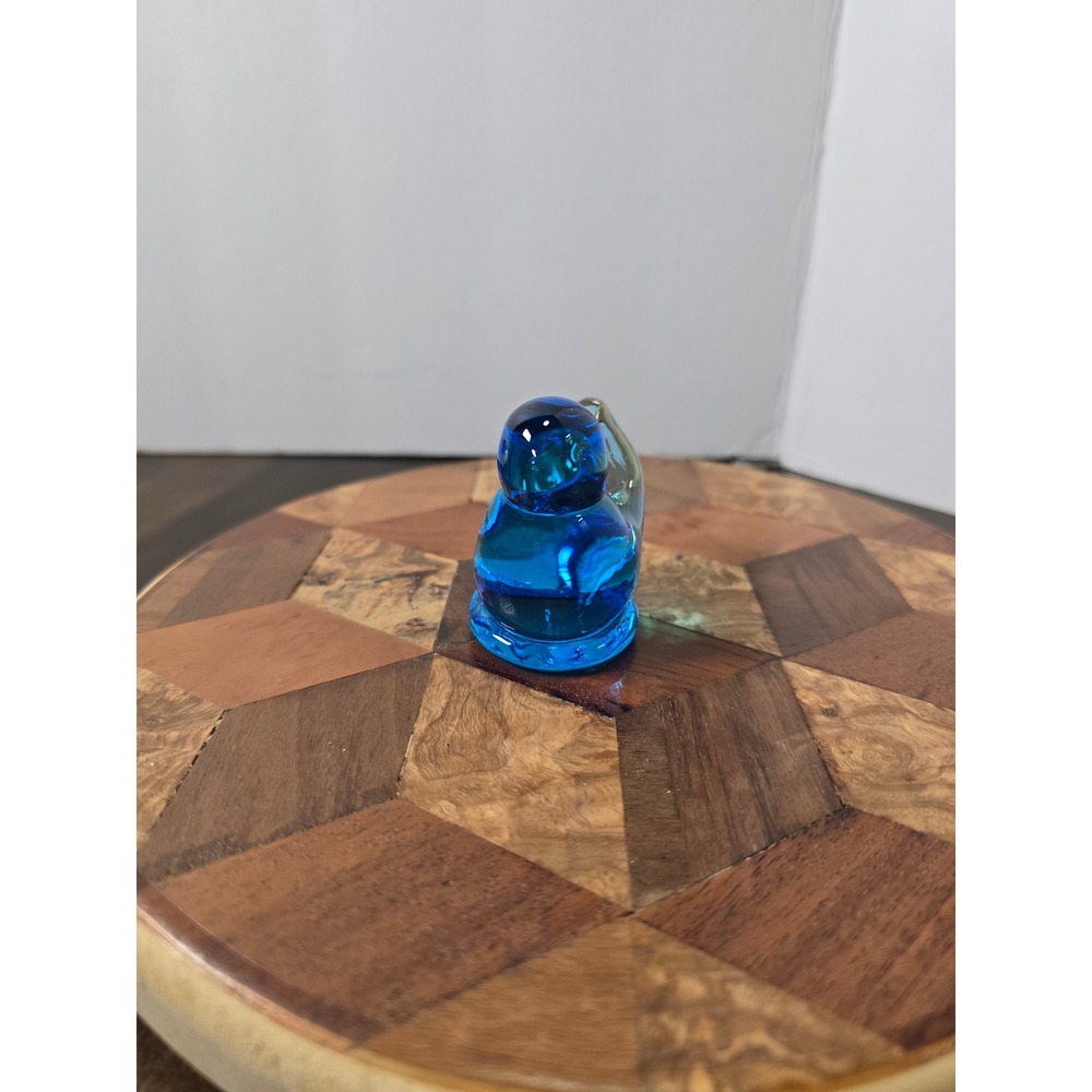 Titan Art Glass Blue Bird of Happiness Figurine Handmade Cobalt Blue Glass